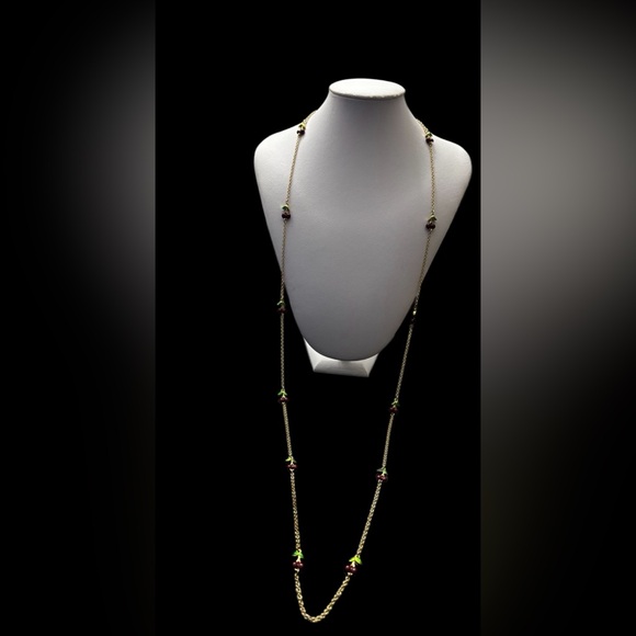 Joan River Custom Enamel Cherry Necklace and Earrings set - Picture 7 of 16